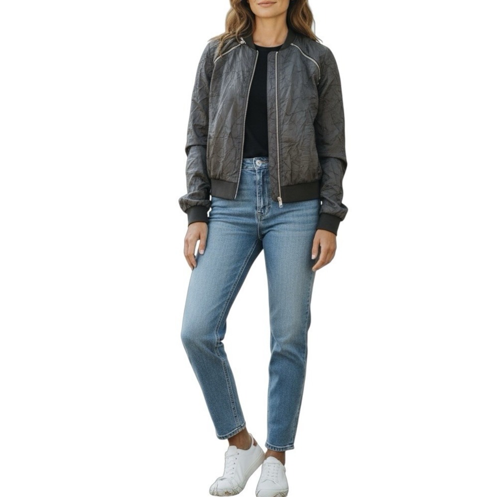 Club Monaco Convertible Bomber Jacket Green Medium